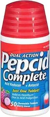 Viên ngậm giảm đau bao tử, ợ nóng Pepcid Complete 50v. Chewable Tablets Berry Flavor.cua my