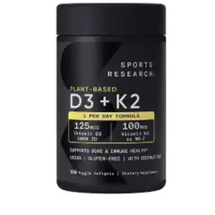 Viên Uống Bổ Sung Vitamin D3 + K2 SR Sport Research - 160 Viên Hỗ Trợ Sức Khỏe Xương Khớp và Tim Mạch 750102