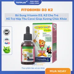 Fitobimbi D3,K2 Cho Trẻ Sơ Sinh, Trẻ Nhỏ–Vitamin D3,K2 Hỗ Trợ Phát Triển Chiều Cao,Hấp Thu Canxi Tốt