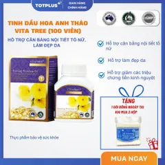 Tinh Dầu Hoa Anh Thảo Vitatree Evening Primrose Oil – Hỗ Trợ Nội Tiết, Đẹp Da, Giảm Khô Hạn, 100Viên