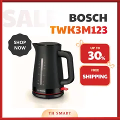 Ấm Đun Nước Siêu Tốc BOSCH TWK3M123 Công Suất 2400W Màu Đen