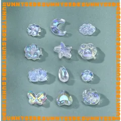 5 Hạt Thủy Tinh Lấp Lánh AB Trong Suốt Nhiều Loại Làm Vòng Tay, Trang Sức, Móc Khóa, Thủ Công DIY Handmade