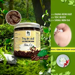 Tẩy da chết Body - Cà Phê Bơ Dừa trắng mịn da 500gr [Mua 2 tặng kem body 50gr]