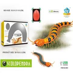 Đồ chơi điều khiển từ xa con rết Scolopendra chạy bằng pin sạc, giao màu ngẫu nhiên 9901, sử dụng công nghệ IR Minisize và sạc USB