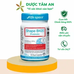 [Nhập khẩu]  Life Space Shape B420 Probiotic - Men vi sinh hỗ trợ giảm cân, đốt mỡ,cải thiện tiêu hóa và giảm táo bón Prebiotic (60v)