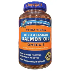 Viên dầu cá hồi Pure Alaska Omega Wild Salmon Oil 1,000mg 210 viên của Mỹ