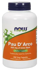 Viên hỗ trợ sức khỏe đường ruột & chống oxi hóa Now Foods Pau D’ Arco 500 mg 250 viên NK chính ngạch