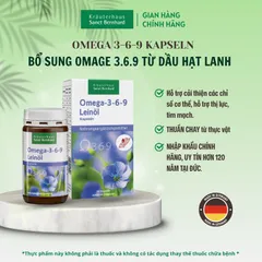 Viên uống Omega 369 Kapseln 90 viên từ dầu hạt lanh - Hỗ trợ tim mạch, giảm cholesterol, cải thiện sức khỏe da - Sanct Bernhard