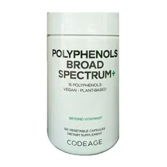 (Nhập Khẩu) Viên Uống Chống Nắng Polyphenols Broad Spectrum Codeage - Giúp Bảo Vệ Da, Chống Oxy Hóa, Không GMO, Vegan, 120 Viên NK chính ngạch