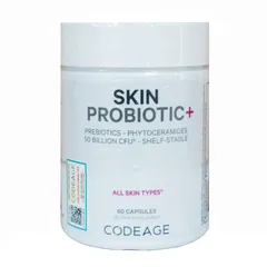 Viên Lợi Khuẩn Da Codeage Skin Probiotic Beauty - Hỗ Trợ Giảm Viêm, Cải Thiện Mụn và Nâng Cao Sức Khỏe Da, 60 Viên NK chính ngạch