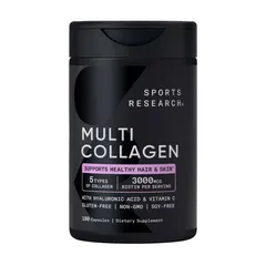 Viên uống bổ sung Collagen Sports Research Multi Collagen 180 v