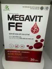 Viên Uống Sắt Hữu Cơ MEGAVIT FE Cao Cấp – Hỗ Trợ Tạo Máu, Bổ Sung Acid Folic Dễ Hấp Thu