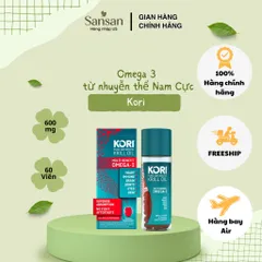 Kori Krill Oil Omega-3 600mg 60 Viên Nang Mềm - Dầu Nhuyễn Thể Nam Cực Hỗ Trợ Tim Mạch, Não Bộ, Mắt, Khớp, Miễn Dịch