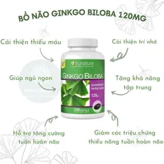 Viên uống bổ não Trunature Ginkgo Biloba 340 viên - Tăng cường trí nhớ và lưu thông tuần hoàn máu, Mỹ 762220