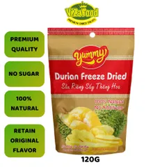 Durian Freeze-dried, PREMIUM QUALITY, durian segments, WHOLE DURIAN, 120G - YUMMY of Viza Food