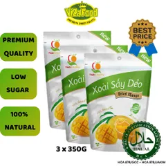 Combo 3 bags dried mangoes, natural, low sugar, premium quality, 350G-Viza Food