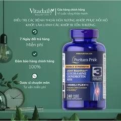 Viên uống bổ khớp Puritan’s Pride Glucosamine, Cho ndroitin, MSM 60 Date Xa NK