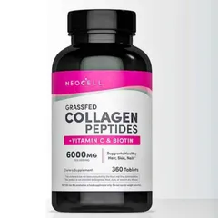 Viên uống Neocell Grassfed Collagen Peptides 6000 mg + Vitamin C & Biotin - 360 Viên - Cải Thiện Độ Đàn Hồi - Trẻ Hoá & Sáng Da - " Công Thức Vàng  Chăm Sóc Sắc Đẹp & Sức Khỏe Toàn Diện" - S/P Chuẩn M
