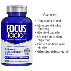 Bổ não Focus Factor tăng cường trí nhớ 180 viên