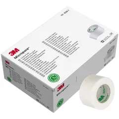 Hộp12 cuộn băng keo y tế 3M Micropore 1530-1 | Giấy êm da, dính tốt | 2.5cm x 9.1m dùng cho y tế& gia đình