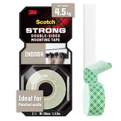 Băng dính hai mặt chịu lực 3M Scotch 110-S19 dùng trong nhà 110-S19, chịu trọng tải 4,5kg (1cuộn)