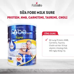 Sữa Bột FobeMilk Sure Fobe Hồi Phục Sức Khoẻ Ăn Ngủ Ngon, Ổn Định Đường Huyết Và Tim Mạch - 800g