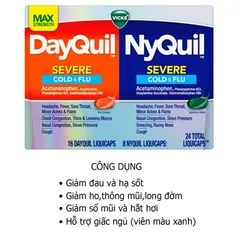 Viên 16 DayQuil & 8 NyQuil Severe Cold & Flu Vicks Mỹ