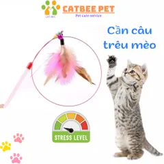 Đồ chơi cần câu mèo gắn lông vũ giảm stress