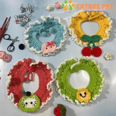 Yếm len cho chó mèo, thú cưng nhiều màu dễ thương, vòng cổ cho thú cưng handmade móc tay thủ công