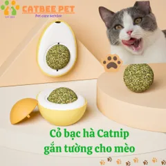 Viên Cỏ Bạc Hà Gắn Tường Giảm Stress Cho Mèo Hình Quả Trứng