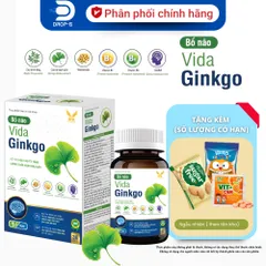 ( Chính hãng) - Viên uống hỗ trợ hoạt huyết, hỗ trợ cải thiện triệu chứng đau đầu, chóng mặt [ TPBVSK VIDA GINKGO ] H30v