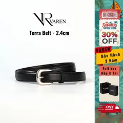 Thắt Lưng Da Bò Bản Nhỏ 2.4cm Dây Nịt Phong Cách Tối Giản Unisex Khóa Hợp Kim TL Terra 01