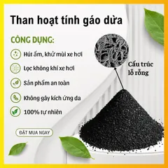 Than Hoạt Tính Gáo Dừa Cao Cấp, Hút Ẩm, Khử Mùi Ôto, Tủ Lạnh, Lọc Không Khí Xe Hơi [Không Tặng Túi Vải]