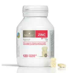 Viên Nhai Bổ Sung Kẽm cho Trẻ Từ 1-12 Tuổi BioIsland  Zinc for Kids 120 viên - Tăng Cường Miễn Dịch cho Trẻ - S/P Chuẩn Úc