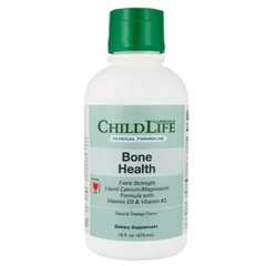 Childlife Clinicals Bone Health Liquid Calcium/Magnesium Formula with Vitamin D3 & Vitamin K2 Natural Orange 16 fl oz (473 ml)