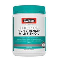 Dầu Cá Không Mùi Swisse Ultiboost Odourless High Strength Wild Fish Oil 1500 mg & 2000 mg - Hỗ Trợ Sức Khỏe Tim Mạch/Thị Lực/Não Bộ