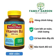 Sản phẩm bổ sung B12, hỗ trợ quá trình tạo hồng cầu - Nature Made vitamin B12 1000mg (400 viên )