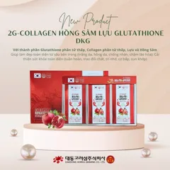 2G - Collagen Hồng Sâm Lựu Glutathione 30 Gói Stick x 10ml Hỗ Trợ Chăm Sóc Da Khỏe Đẹp, Giảm Nám và Lão Hóa Da