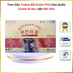 Tinh Dầu Thông Đỏ Chính Phủ Cheon Bi Sol hộp 180 Viên Hàn Quốc Giảm Mỡ Máu, Tiểu Đường, Huyết áp