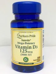 Viên uống bổ sung Vitamin D3 Puritan’s Pride Vitamin D3 125mcg (5000 IU) 100 viên của Mỹ