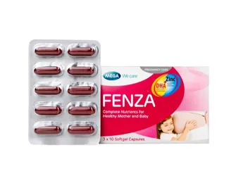 Viên uống bổ sung vitamin, khoáng chất cho phụ nữ mang thai và cho con bú Fenza Mega (3 vỉ x 10 viên)
