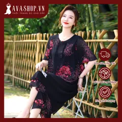 Bộ Đồ Mùa Hè Voan Tay Ngắn Cho Mẹ AB91