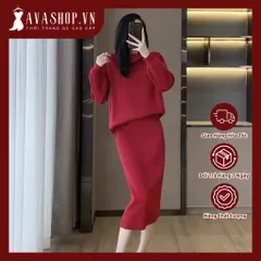 Set Đầm Len Dệt Kim Cao Cổ Màu Trơn Thời Trang Cao Cấp AL114