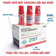 Thuốc Nhỏ Mắt Sancoba 0.02% 5ml Nhật Bản Chính Hãng | Hỗ Trợ Làm Dịu Mắt, Giảm Mỏi Mắt Cho Người Dùng Máy Tính