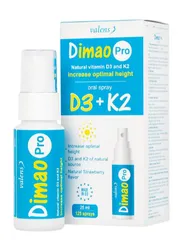 Chai xịt giúp tăng cường hấp thu canxi Dimao Pro Oral Spray D3 + K2 Valens (25ml)