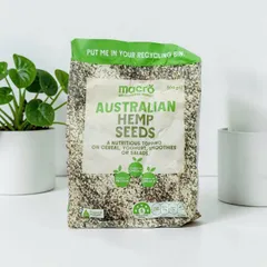 Hạt Gai Dầu Macro Australian Hemp Seeds 200g Hạt Gai Dầu Úc Nguyên Chất Đóng Gói 200g Tiện Dùng