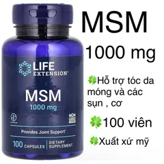 [MỸ]  Viên MSM 1000 mg Life extension 100 viên hỗ trợ sụn khớp
