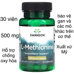[MỸ] Viên L-methionine Swanson 500mg 30 viên Hỗ trợ chống oxy hóa bảo vệ gan và các mô khác trên khắp cơ thể