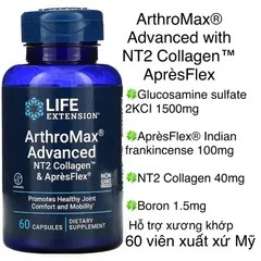 [MỸ] Viên ArthroMax Advanced with the NT2 Collagen & AprèsFlex® Life extension 60 viên hỗ trợ xương và khớp khỏe