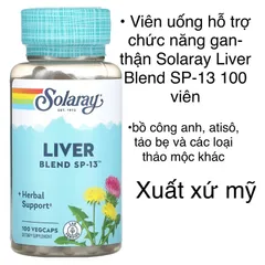 [MỸ] Viên uống hỗ trợ chức năng gan-thận Solaray Liver Blend SP-13 100 viên